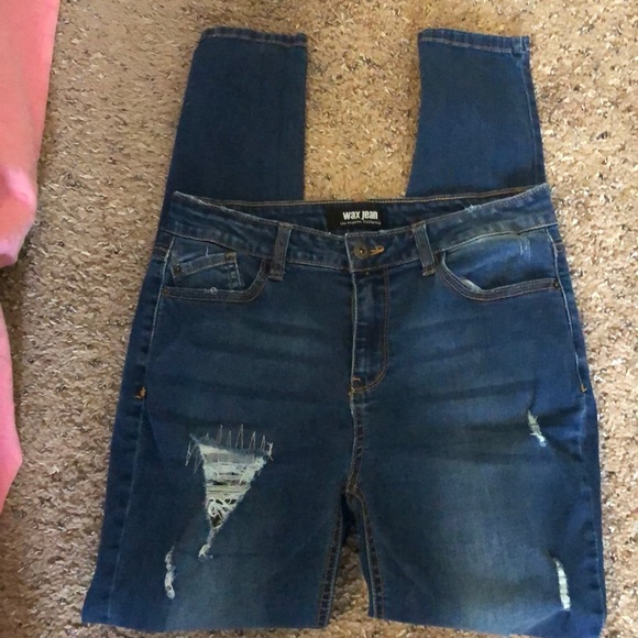 Wax Jean Distressed Skinny Jeans - Picture 1 of 5